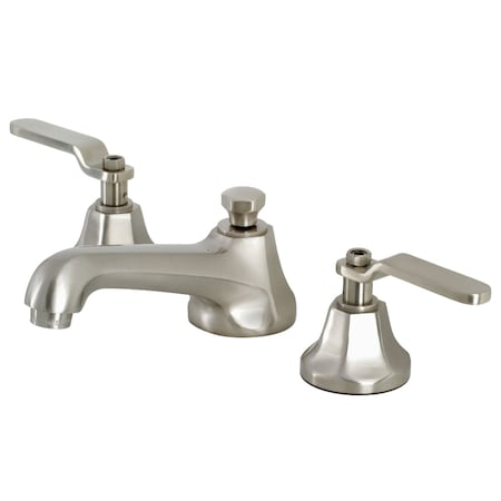 Kingston Brass KS4468KL Widespread Bathroom Faucet with Brass Pop-Up, Brushed Nickel KS4468KL